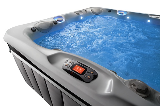 An image of hot tub massage jets in action