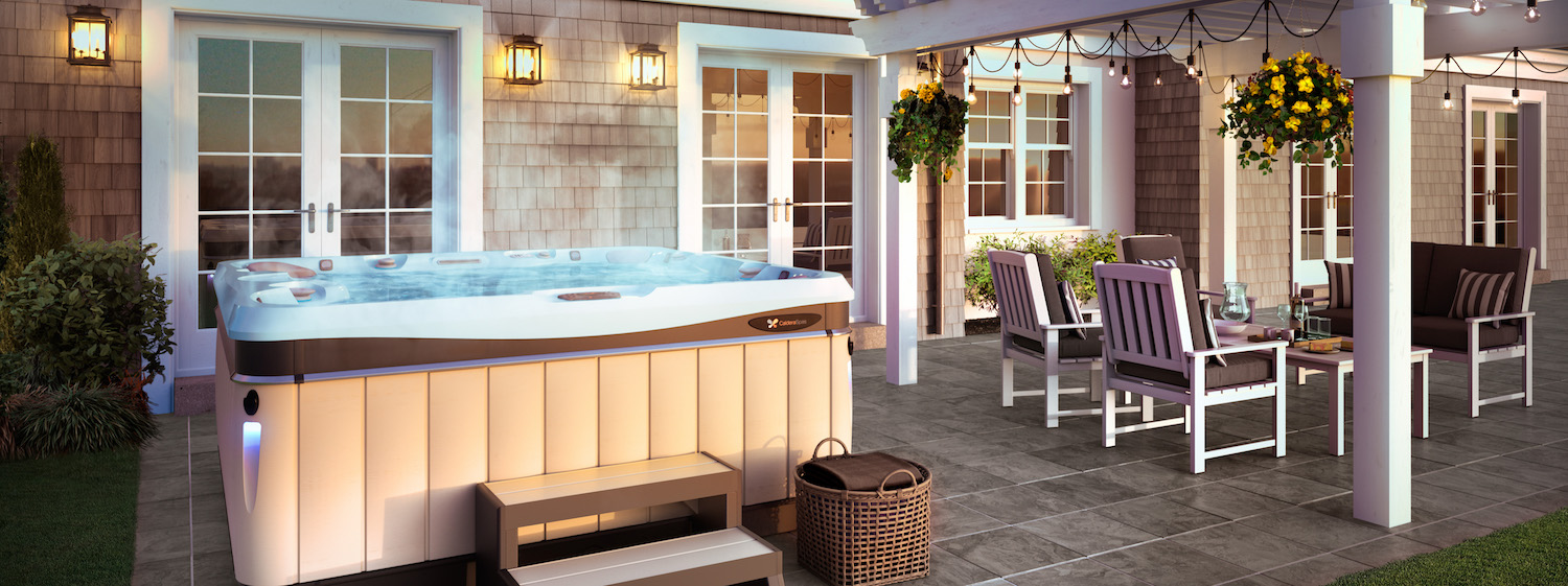 A new or used Caldera hot tub is a lovely addition to any backyard patio